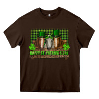 Chocolate Brown happy st. patricks day horses with leprechaun Heavy Core Tee - RanaPortraitStore