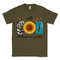 Army Green with god all things are possible Classic Tee - Artiststas