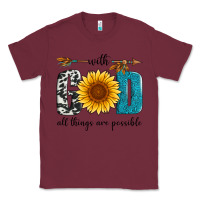 Burgundy with god all things are possible Classic Tee - Artiststas