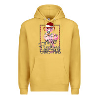Antique Gold Merryy Flocking Christmas Flamingo Premium Hoodie - Bettercallsaul
