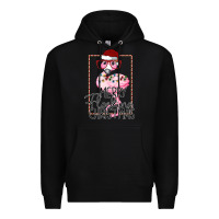 Black Merryy Flocking Christmas Flamingo Premium Hoodie - Bettercallsaul