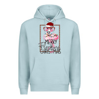 Blue Mist Merryy Flocking Christmas Flamingo Premium Hoodie - Bettercallsaul