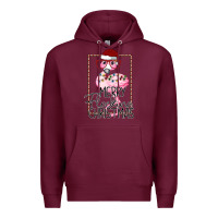 Burgundy Merryy Flocking Christmas Flamingo Premium Hoodie - Bettercallsaul