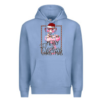 Colony Blue Merryy Flocking Christmas Flamingo Premium Hoodie - Bettercallsaul