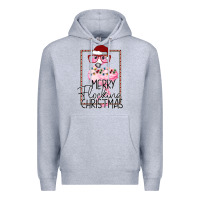 Heather Grey Merryy Flocking Christmas Flamingo Premium Hoodie - Bettercallsaul