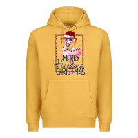 Mustard Merryy Flocking Christmas Flamingo Premium Hoodie - Bettercallsaul