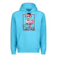 Ocean Blue Merryy Flocking Christmas Flamingo Premium Hoodie - Bettercallsaul