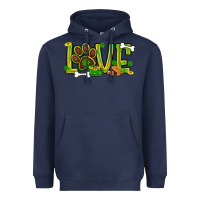 Navy St. Patrick's Day love dog paw Heavyweight Hoodie - BundleAndBundleShop