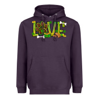 Plum St. Patrick's Day love dog paw Heavyweight Hoodie - BundleAndBundleShop
