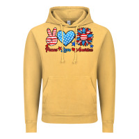 Vintage Mustard peace love america Vintage Hoodie - HRA Design Shop