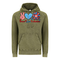 Vintage Olive peace love america Vintage Hoodie - HRA Design Shop