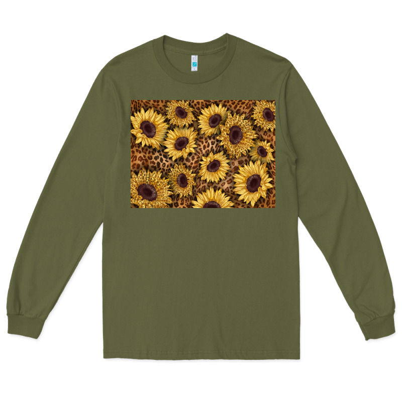 Sunflower Leopard Background 3200x2400 Long Sleeve Tee by AdoDesignShop | Teevron
