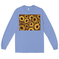 Colony Blue sunflower leopard background 3200x2400 Long Sleeve Tee - AdoDesignShop