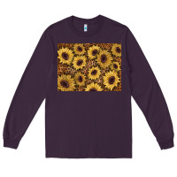 Plum sunflower leopard background 3200x2400 Long Sleeve Tee - AdoDesignShop