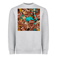Football Cactus Sunflower Seamless Pattern Heavyweight Sweatshirt | Teevron