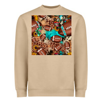 Mushroom football cactus sunflower seamless pattern Heavyweight Sweatshirt - JahusDesignShop