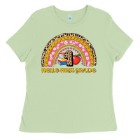 Matcha back to school rainbow hello first grade Ladies Tee - AdoDesignShop