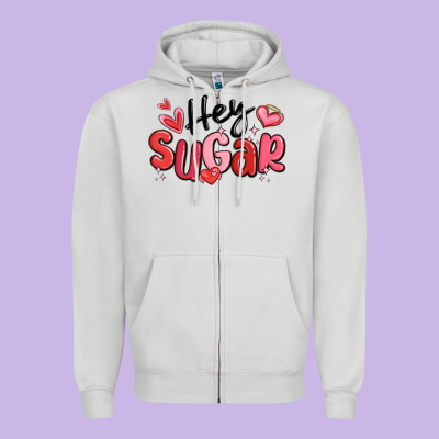 Hey Sugar Valentines Day Zipper Hoodie Designed By Maliassmallbusiness