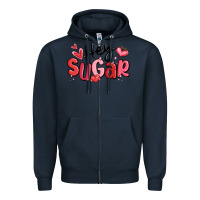 Navy hey sugar valentines day Zipper Hoodie - MaliasSmallBusiness