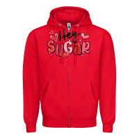 Red hey sugar valentines day Zipper Hoodie - MaliasSmallBusiness