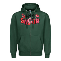 Sports Green hey sugar valentines day Zipper Hoodie - MaliasSmallBusiness