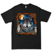 Black Wolf And Feathers Premium Tee - RanaPortraitStore