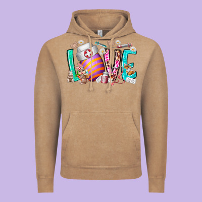 Love Easter Day Nurse Vintage Hoodie Designed By Racoondesign