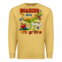 Antique Gold roaring into 4th grade Premium Sweatshirt - BundleAndBundleShop