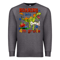 Charcoal Heather roaring into 4th grade Premium Sweatshirt - BundleAndBundleShop