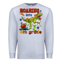 Heather Grey roaring into 4th grade Premium Sweatshirt - BundleAndBundleShop