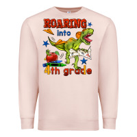 Pale Pink roaring into 4th grade Premium Sweatshirt - BundleAndBundleShop