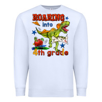 White roaring into 4th grade Premium Sweatshirt - BundleAndBundleShop