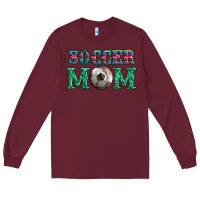 Burgundy soccer mom with leopard ball and serape leopard Long Sleeve Tee - Artiststas