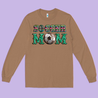 Soccer Mom With Leopard Ball And Serape Leopard Long Sleeve Tee Designed By Artiststas