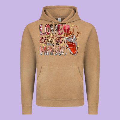 Love Is The Closet Thing To Magic Vintage Hoodie Designed By Racoondesign