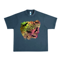 Midnight Navy bat halloween patch Urban Heavy Tee - BundleAndBundleShop