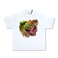 White bat halloween patch Urban Heavy Tee - BundleAndBundleShop
