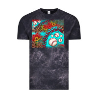 Cloud Black baseball leopard turquoise sunflower Vintage Tee - JahusDesignShop