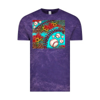 Cloud Purple baseball leopard turquoise sunflower Vintage Tee - JahusDesignShop