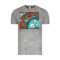 Cloud Rock baseball leopard turquoise sunflower Vintage Tee - JahusDesignShop