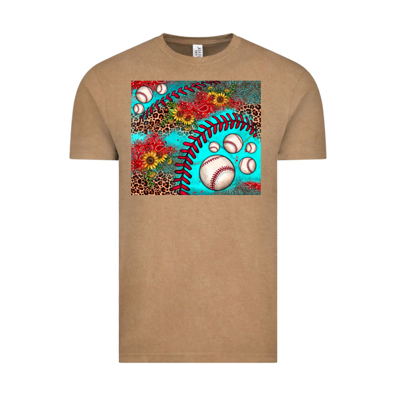 Baseball Leopard Turquoise Sunflower Vintage Tee by JahusDesignShop | Teevron