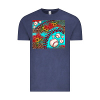Vintage Denim baseball leopard turquoise sunflower Vintage Tee - JahusDesignShop