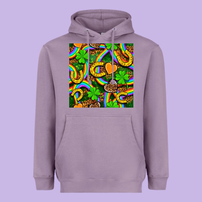 St. Patricks Rainbow Seamless Heavyweight Hoodie Designed By Bundleandbundleshop