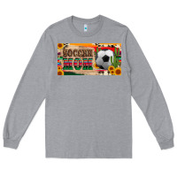 Heather Grey soccer mom with ball and sunflower cactus serape licanse plate Long Sleeve Tee - Artiststas