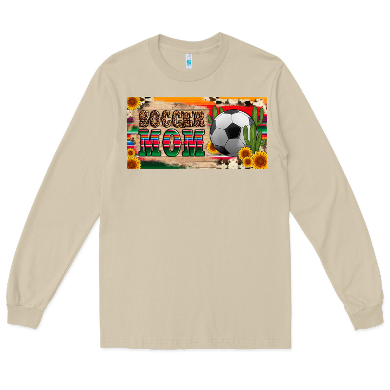 Soccer Mom With Ball And Sunflower Cactus Serape Licanse Plate Long Sleeve Tee by Artiststas | Teevron