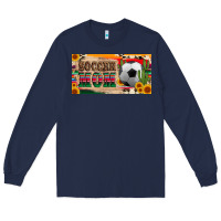 Navy soccer mom with ball and sunflower cactus serape licanse plate Long Sleeve Tee - Artiststas