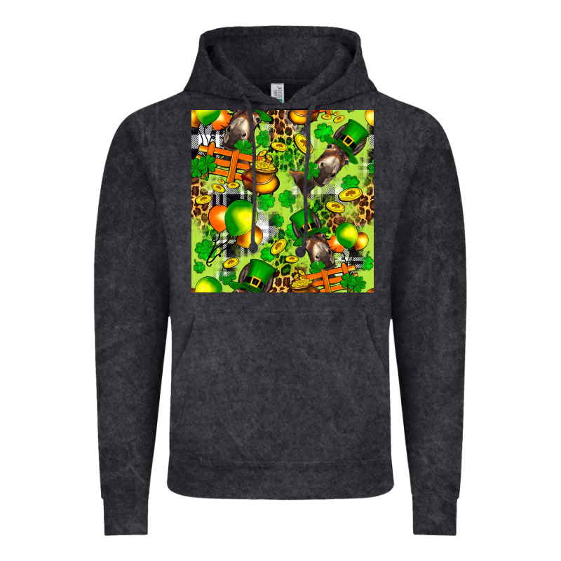 St. Patrick's Donkey With Shamrock Seamless Vintage Hoodie by FaDigitalArtStudio | Teevron