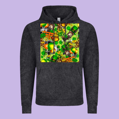 St. Patrick's Donkey With Shamrock Seamless Vintage Hoodie Designed By Fadigitalartstudio
