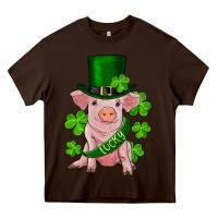 Chocolate Brown st. patricks day lucky baby pig Heavy Core Tee - RanaPortraitStore