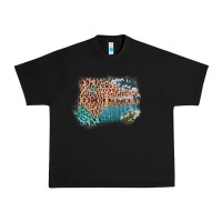 Black Leopard Wood Cowhide Pattern Mixed Western Frame Urban Heavy Tee - Bettercallsaul